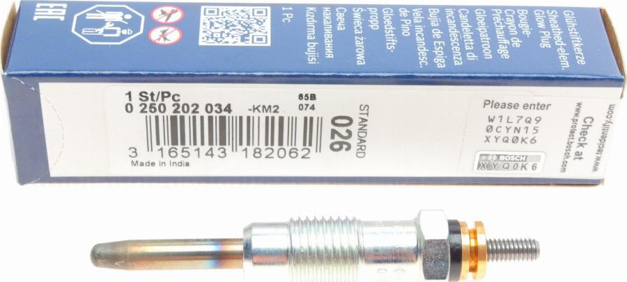 BOSCH 0 250 202 034 - Kvēlsvece autospares.lv