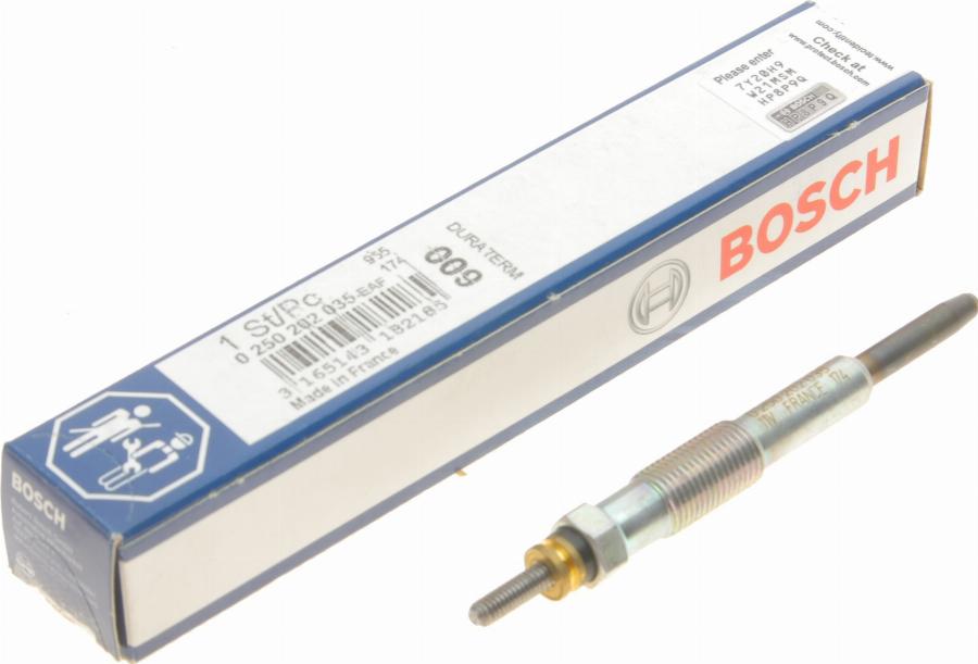 BOSCH 0 250 202 035 - Kvēlsvece www.autospares.lv