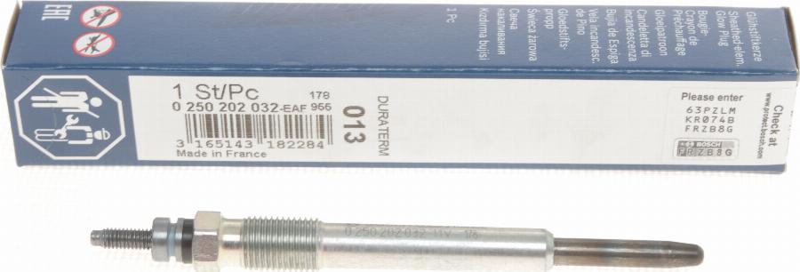 BOSCH 0 250 202 032 - Kvēlsvece www.autospares.lv