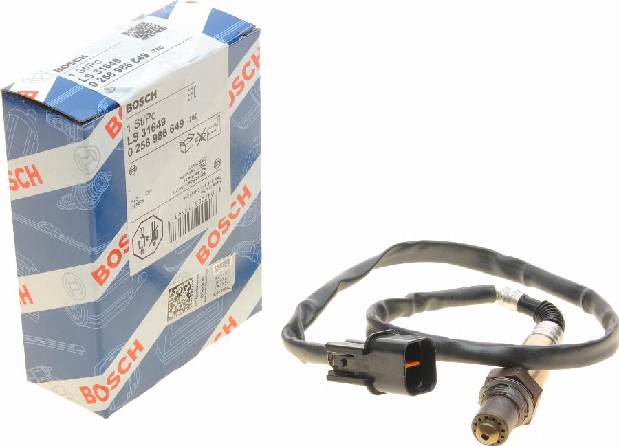 BOSCH 0 258 986 649 - Лямбда-зонд, датчик кислорода www.autospares.lv