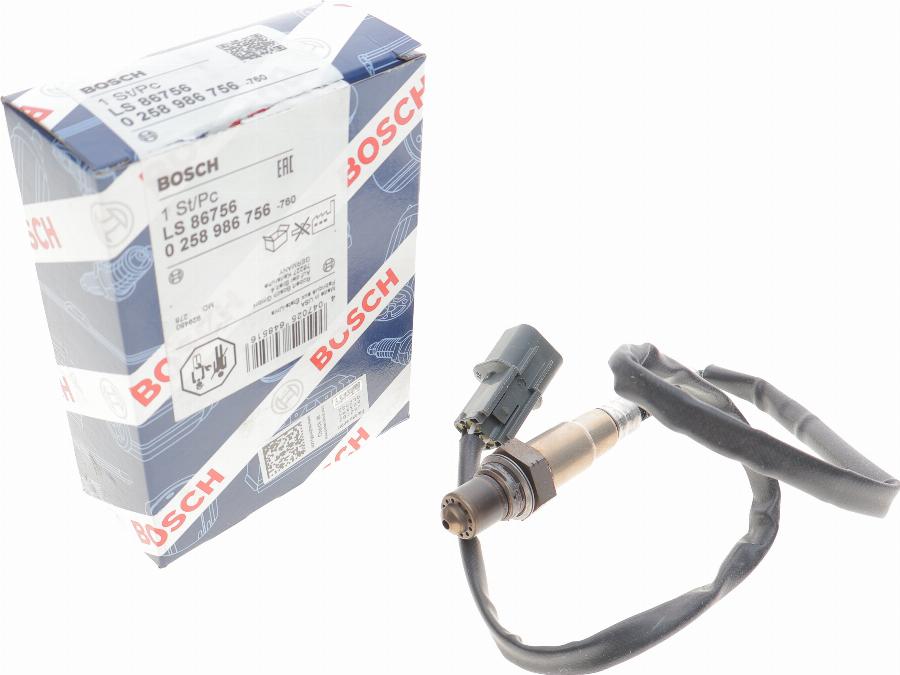 BOSCH 0 258 986 756 - Лямбда-зонд, датчик кислорода www.autospares.lv