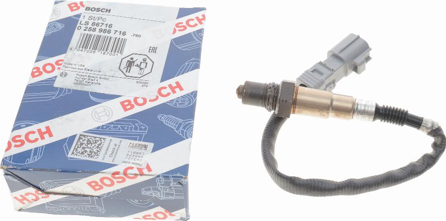 BOSCH 0 258 986 716 - Lambda Sensor www.autospares.lv