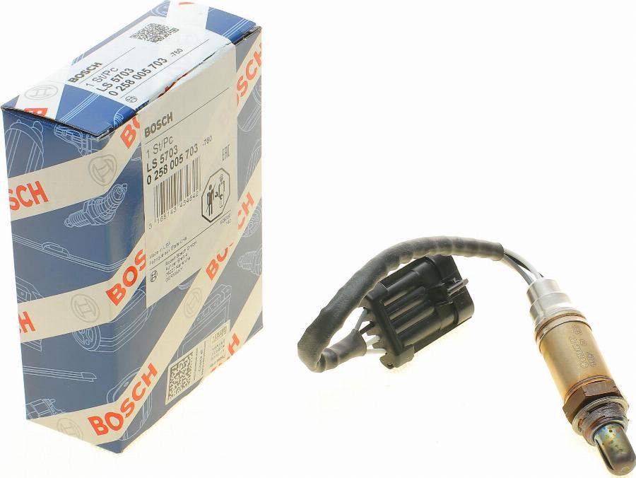 BOSCH 0 258 005 703 - Лямбда-зонд, датчик кислорода www.autospares.lv