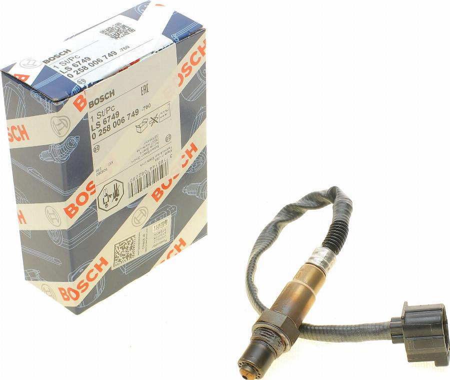 BOSCH 0 258 006 749 - Лямбда-зонд, датчик кислорода www.autospares.lv