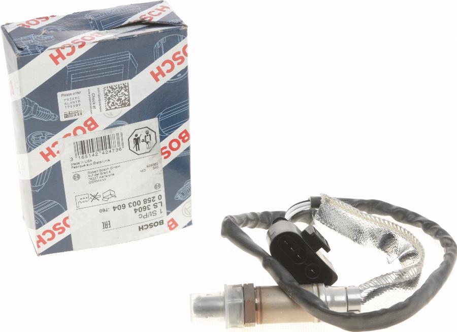 BOSCH 0 258 003 604 - Lambda Sensor www.autospares.lv