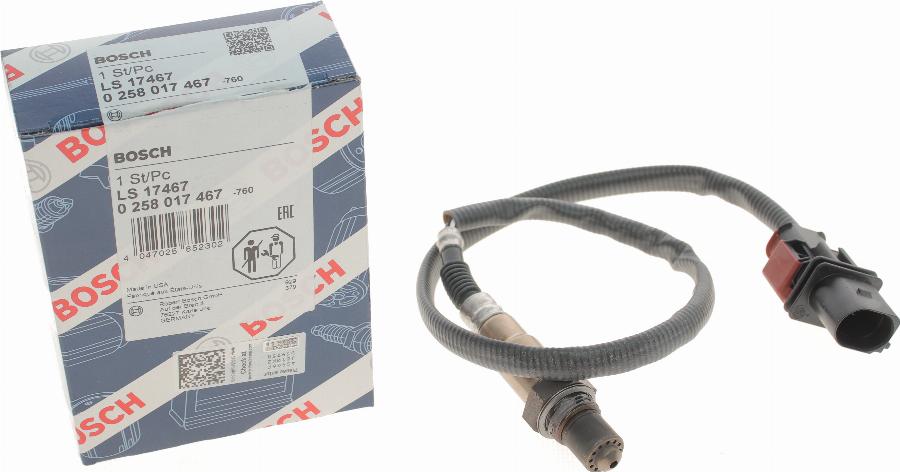 BOSCH 0 258 017 467 - Лямбда-зонд, датчик кислорода www.autospares.lv