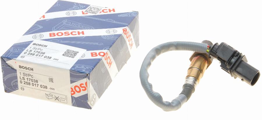 BOSCH 0 258 017 038 - Lambda Sensor www.autospares.lv