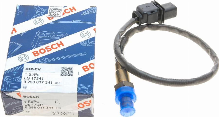 BOSCH 0 258 017 341 - Лямбда-зонд, датчик кислорода www.autospares.lv