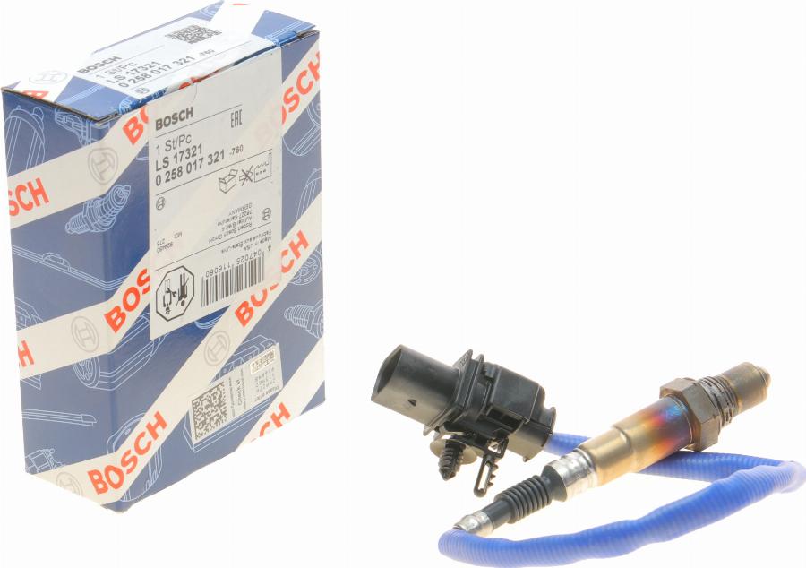 BOSCH 0 258 017 321 - Lambda zonde www.autospares.lv