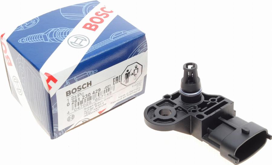 BOSCH 0 261 230 429 - Датчик, давление наддува www.autospares.lv