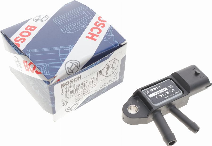 BOSCH 0 261 230 600 - Devējs, Izplūdes gāzu spiediens www.autospares.lv