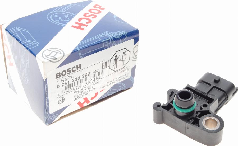 BOSCH 0 261 230 262 - Devējs, Spiediens ieplūdes traktā www.autospares.lv