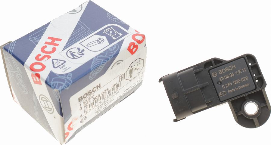 BOSCH 0 281 006 028 - Датчик, давление наддува www.autospares.lv