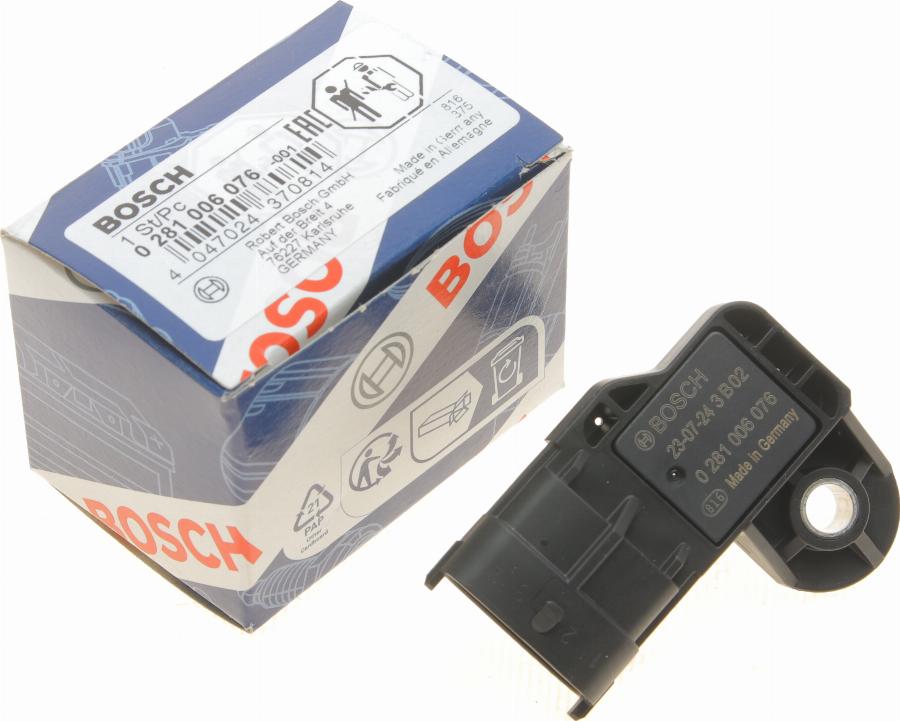 BOSCH 0 281 006 076 - Devējs, Pūtes spiediens www.autospares.lv