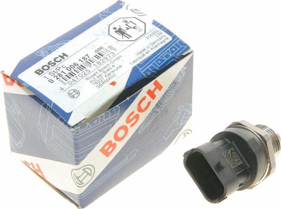 BOSCH 0 281 006 187 - Devējs, Degvielas padeves spiediens autospares.lv