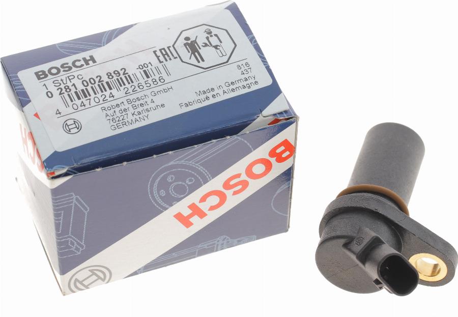 BOSCH 0 281 002 892 - Sensor, crankshaft pulse www.autospares.lv