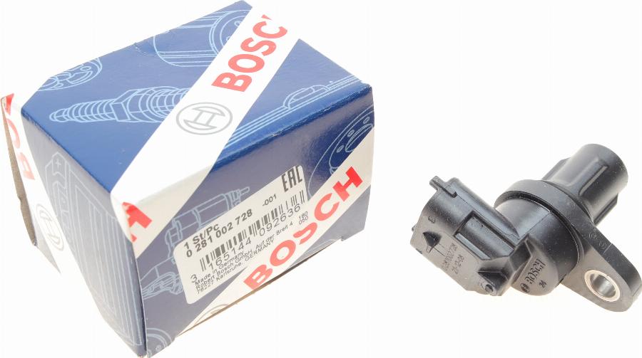 BOSCH 0 281 002 728 - Sensor, camshaft position www.autospares.lv