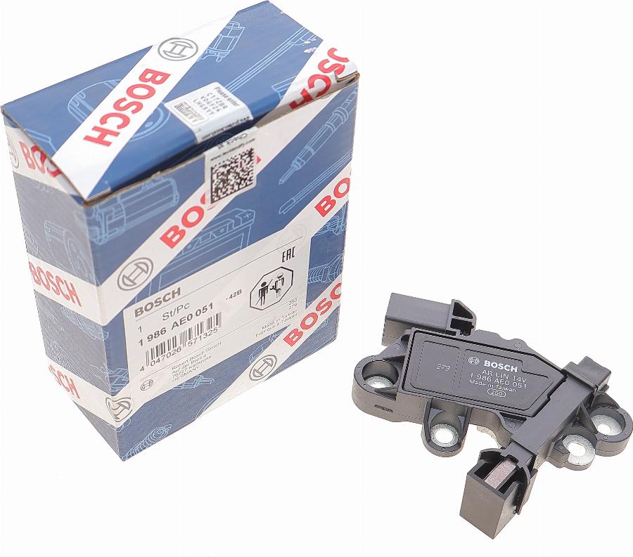 BOSCH 1 986 AE0 051 - Ģeneratora sprieguma regulators www.autospares.lv