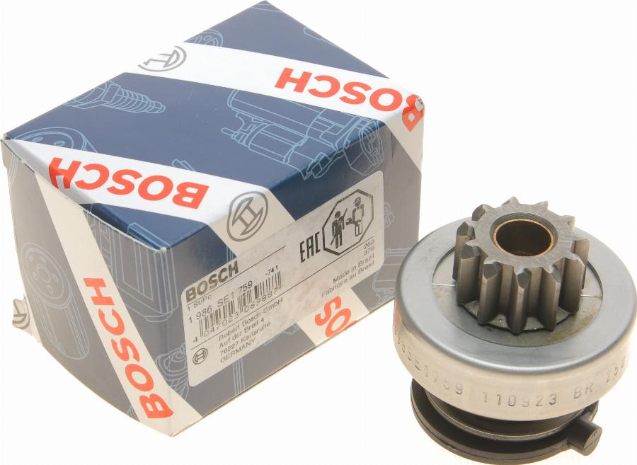 BOSCH 1 986 SE1 759 - Zobrats, Starteris www.autospares.lv