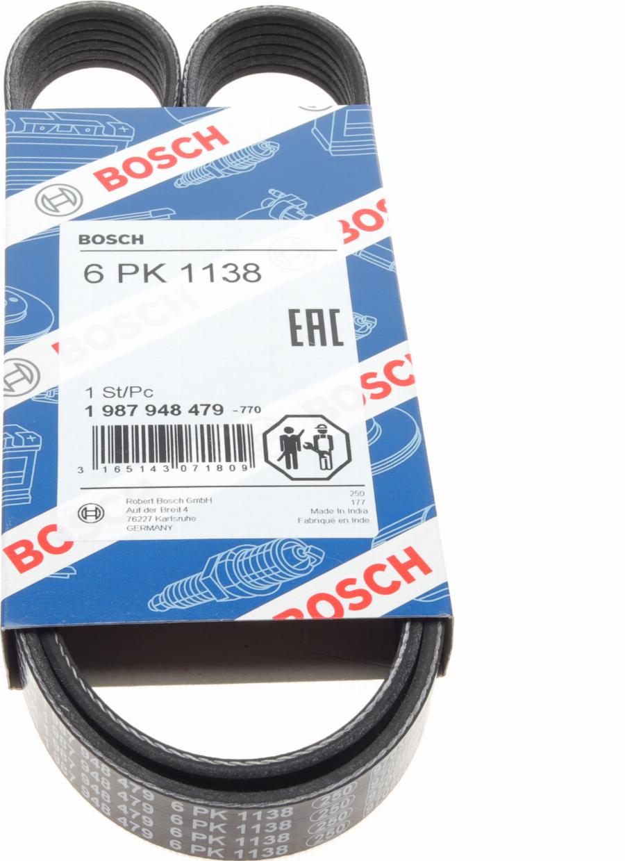 BOSCH 1 987 948 479 - V-Ribbed Belt www.autospares.lv