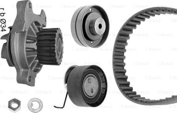 BOSCH 1 987 948 876 - Ūdenssūknis + Zobsiksnas komplekts autospares.lv