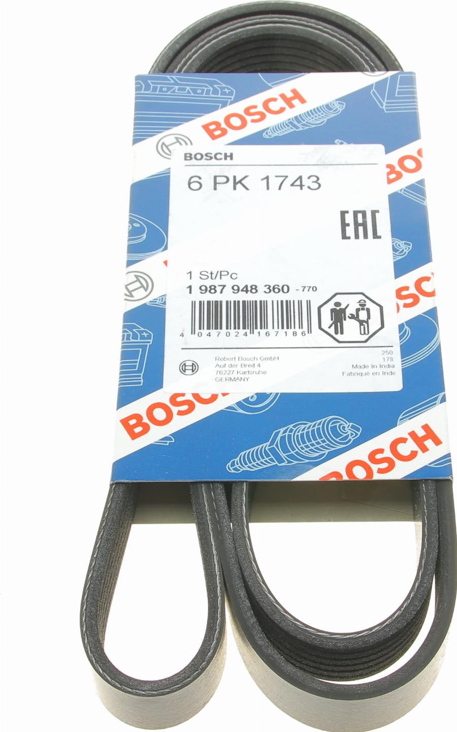 BOSCH 1 987 948 360 - V-Ribbed Belt www.autospares.lv