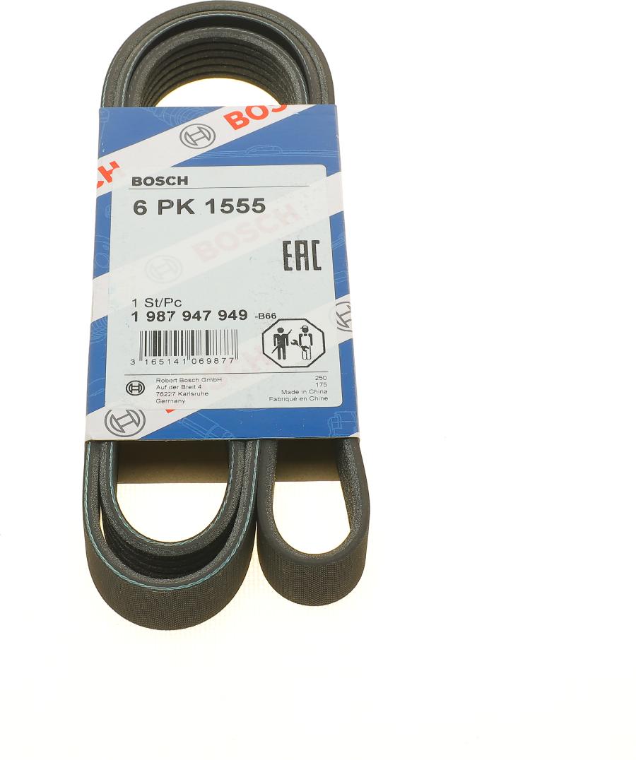 BOSCH 1 987 947 949 - V-Ribbed Belt www.autospares.lv