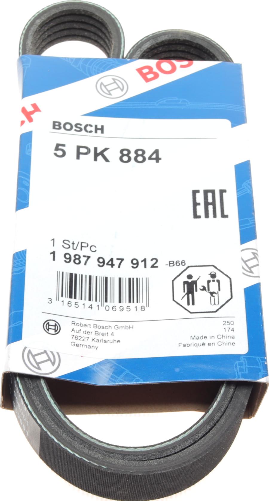 BOSCH 1 987 947 912 - Ķīļrievu siksna autospares.lv