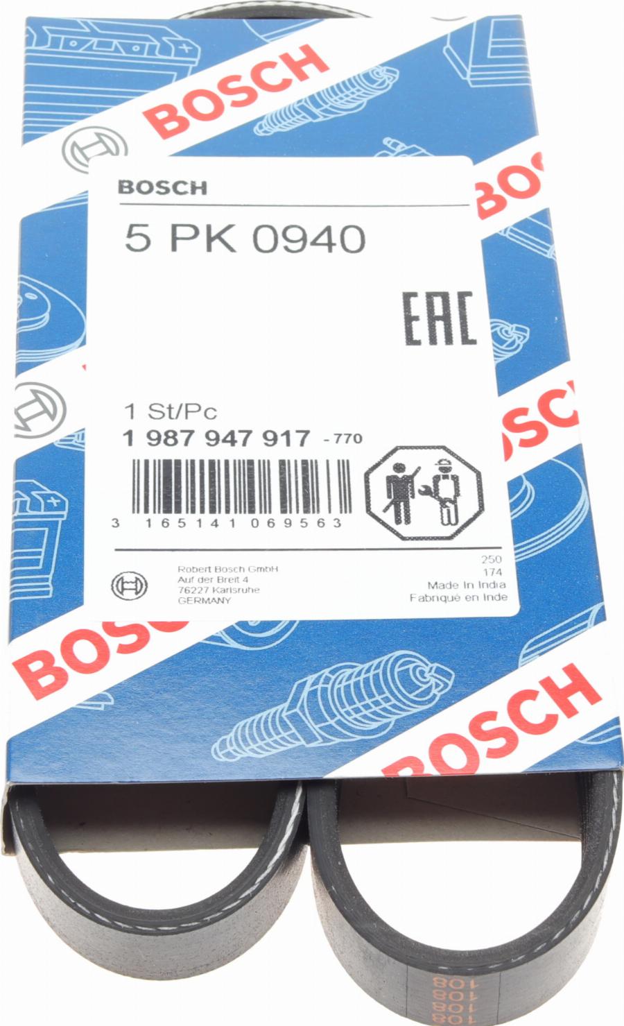 BOSCH 1 987 947 917 - Ķīļrievu siksna autospares.lv