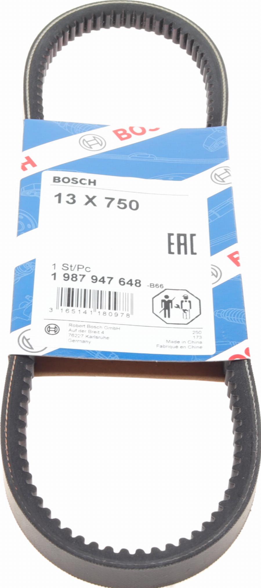 BOSCH 1 987 947 648 - Клиновой ремень, поперечные рёбра www.autospares.lv