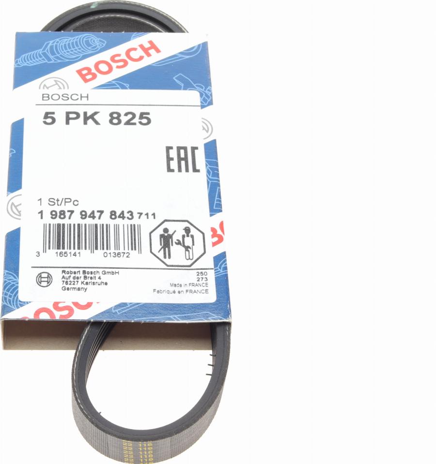 BOSCH 1 987 947 843 - V-Ribbed Belt www.autospares.lv