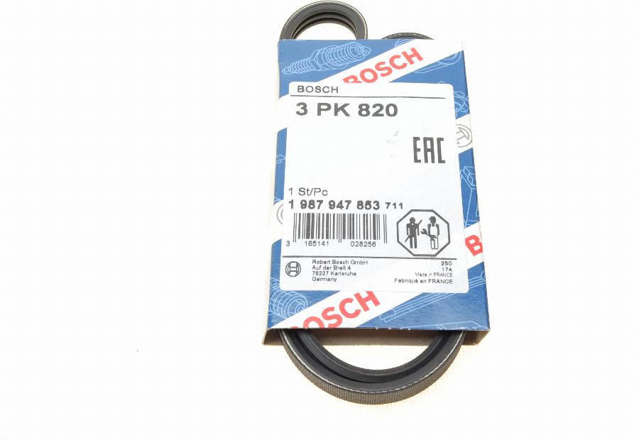 BOSCH 1 987 947 853 - V-Ribbed Belt www.autospares.lv