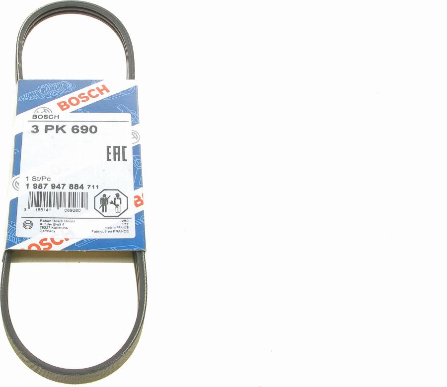 BOSCH 1 987 947 884 - V-Ribbed Belt www.autospares.lv