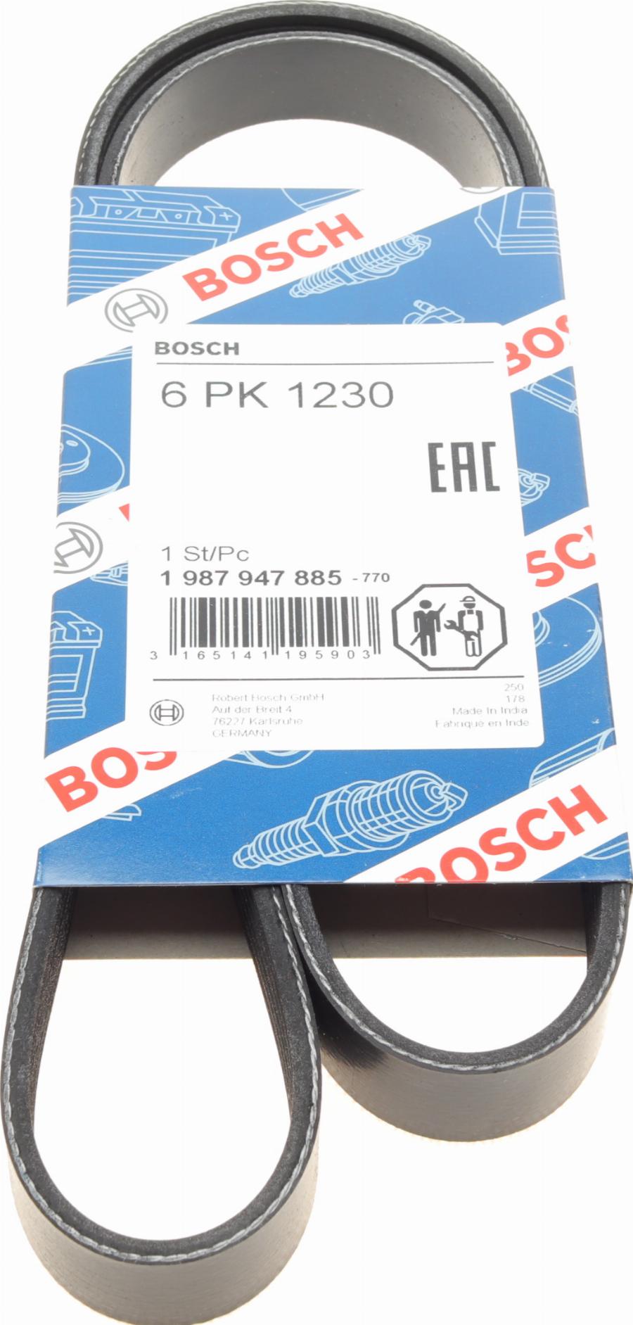 BOSCH 1 987 947 885 - V-Ribbed Belt www.autospares.lv