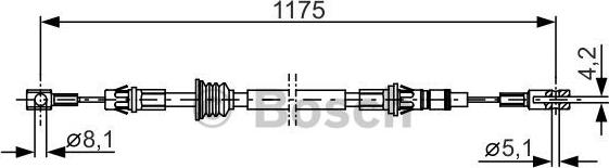 BOSCH 1 987 482 012 - Trose, Stāvbremžu sistēma www.autospares.lv