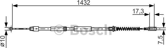 BOSCH 1 987 482 034 - Trose, Stāvbremžu sistēma www.autospares.lv