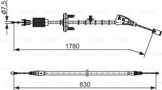 BOSCH 1 987 482 797 - Trose, Stāvbremžu sistēma www.autospares.lv