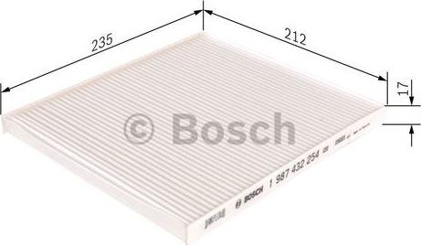 BOSCH 1 987 432 254 - Filtrs, Salona telpas gaiss www.autospares.lv