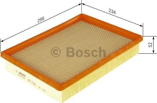 BOSCH 1 987 429 193 - Воздушный фильтр, двигатель www.autospares.lv