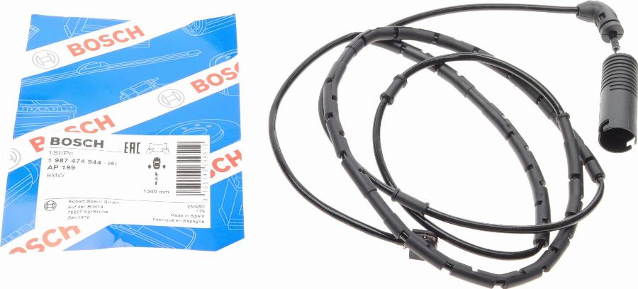 BOSCH 1 987 474 944 - Indikators, Bremžu uzliku nodilums www.autospares.lv