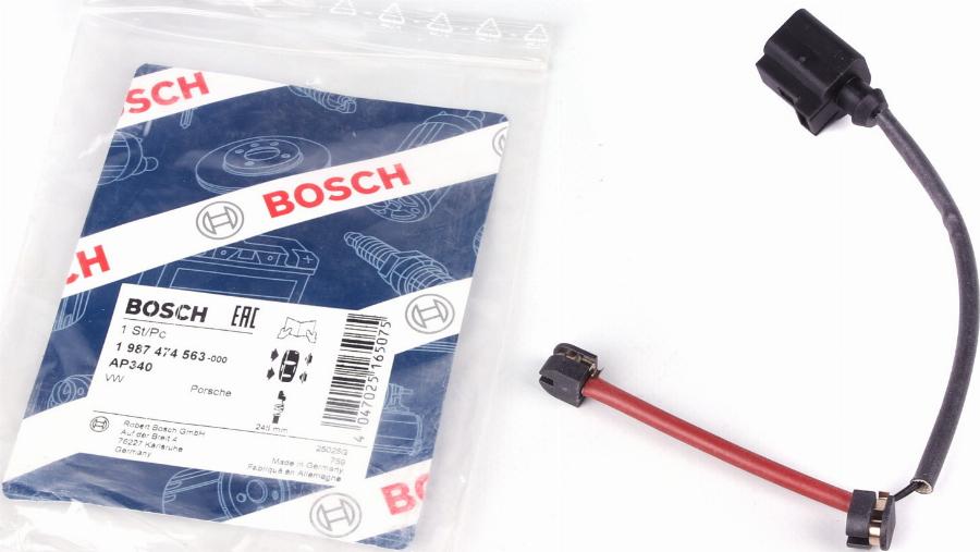 BOSCH 1 987 474 563 - Сигнализатор, износ тормозных колодок www.autospares.lv