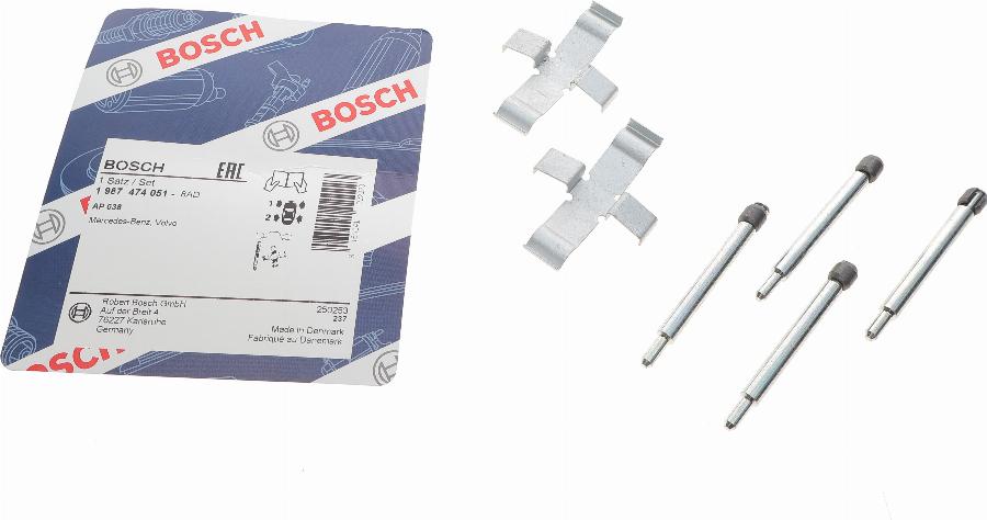 BOSCH 1 987 474 051 - Комплектующие для колодок дискового тормоза www.autospares.lv