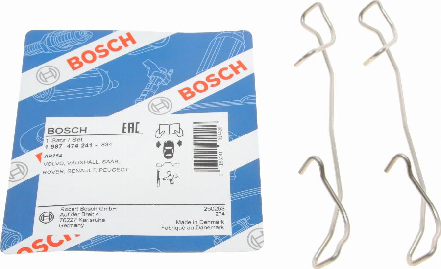 BOSCH 1 987 474 241 - Accessory Kit for disc brake Pads www.autospares.lv