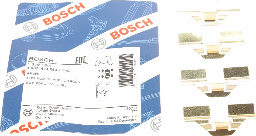 BOSCH 1 987 474 253 - Комплектующие для колодок дискового тормоза www.autospares.lv