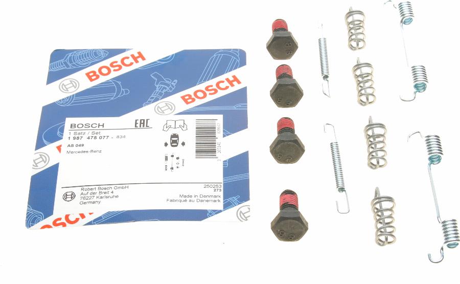 BOSCH 1 987 475 077 - Piederumu komplekts, Stāvbremzes mehānisma bremžu loks www.autospares.lv