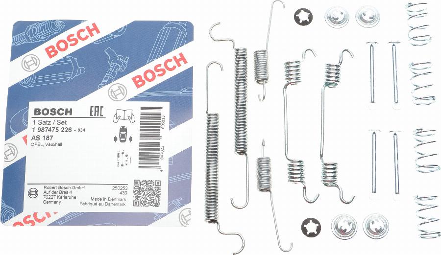 BOSCH 1 987 475 226 - Piederumu komplekts, Bremžu loki www.autospares.lv