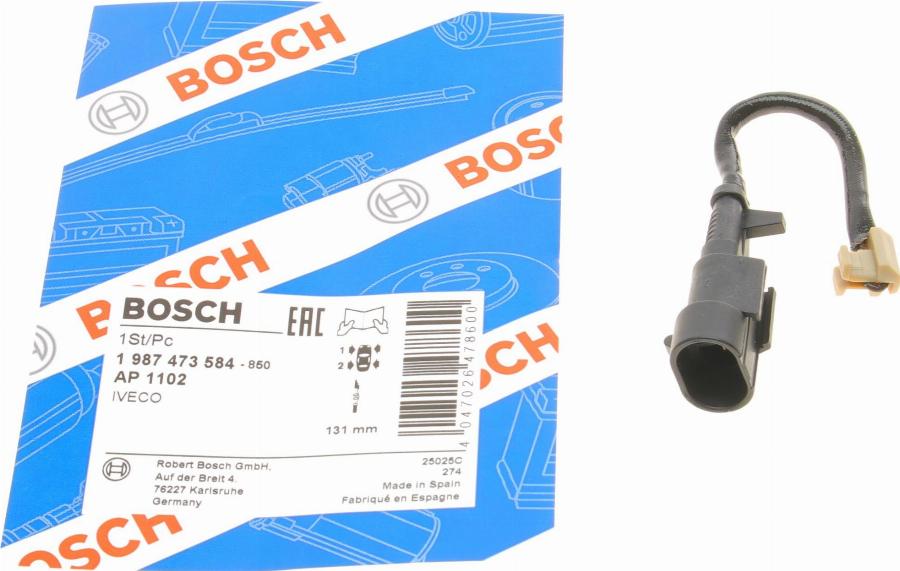 BOSCH 1 987 473 584 - Indikators, Bremžu uzliku nodilums www.autospares.lv