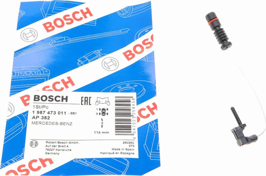 BOSCH 1 987 473 011 - Indikators, Bremžu uzliku nodilums www.autospares.lv