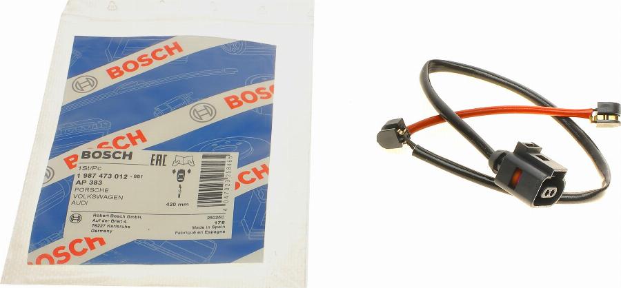 BOSCH 1 987 473 012 - Сигнализатор, износ тормозных колодок www.autospares.lv