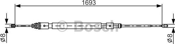 BOSCH 1 987 477 993 - Trose, Stāvbremžu sistēma www.autospares.lv